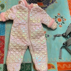 Macy's Iridescent Pink Quilted Kids Footie